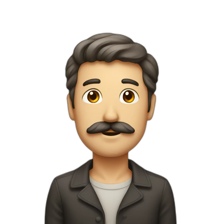 Homme avec une petite moustache rectangulaire emoji