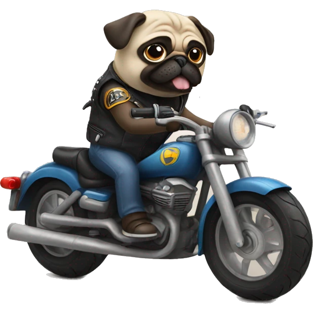 Pug riding a motorcycle  emoji