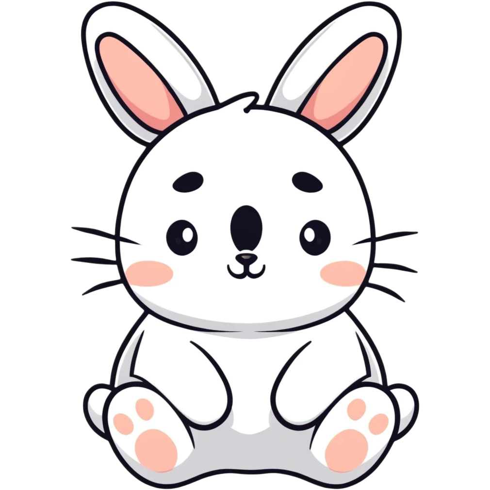 white bunny with black spots emoji