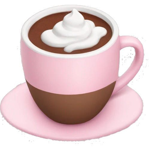 Aesthetic hot chocolate in light pink cup emoji