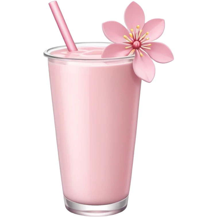 Pastel pink and white Sakura flower smoothie  emoji