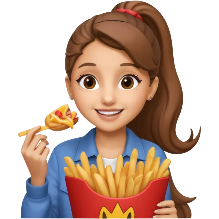 ariana grande munching fries emoji
