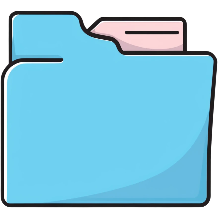 Mac folder icon in light pastel blue color emoji