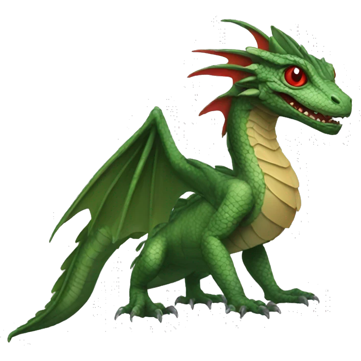 Basilisk with wings and red eyes emoji