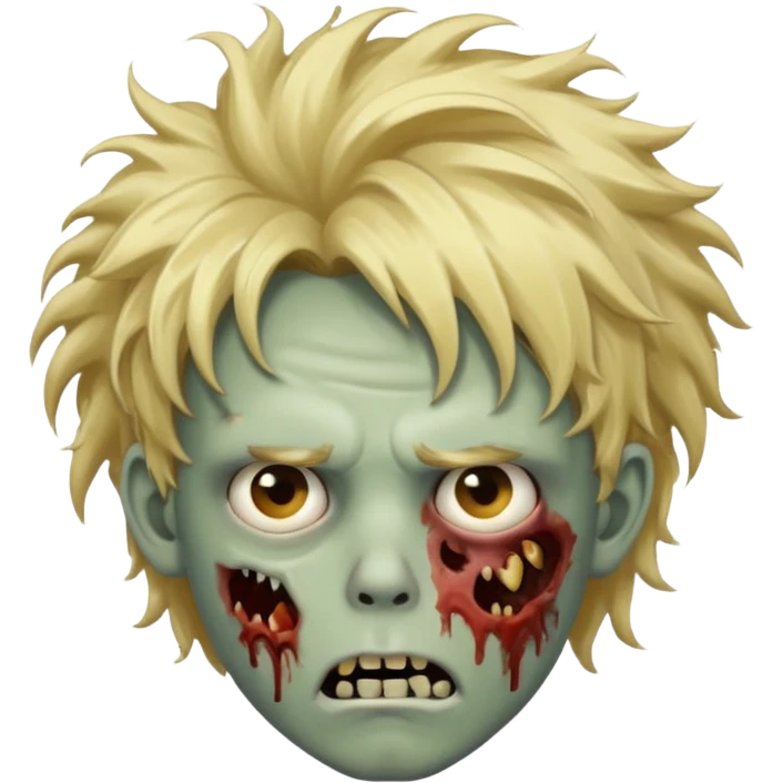 Create a zombie blonde boy with big hair emoji