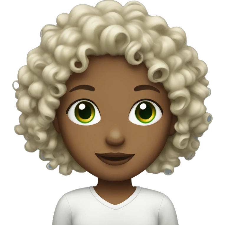 Curly girl with green eyes emoji