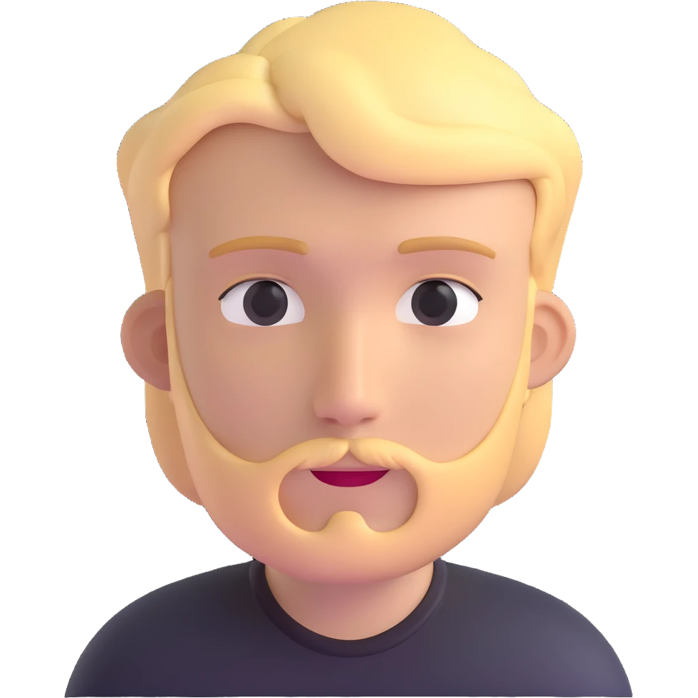 young man with blonde hair and minimal facial hair emoji
