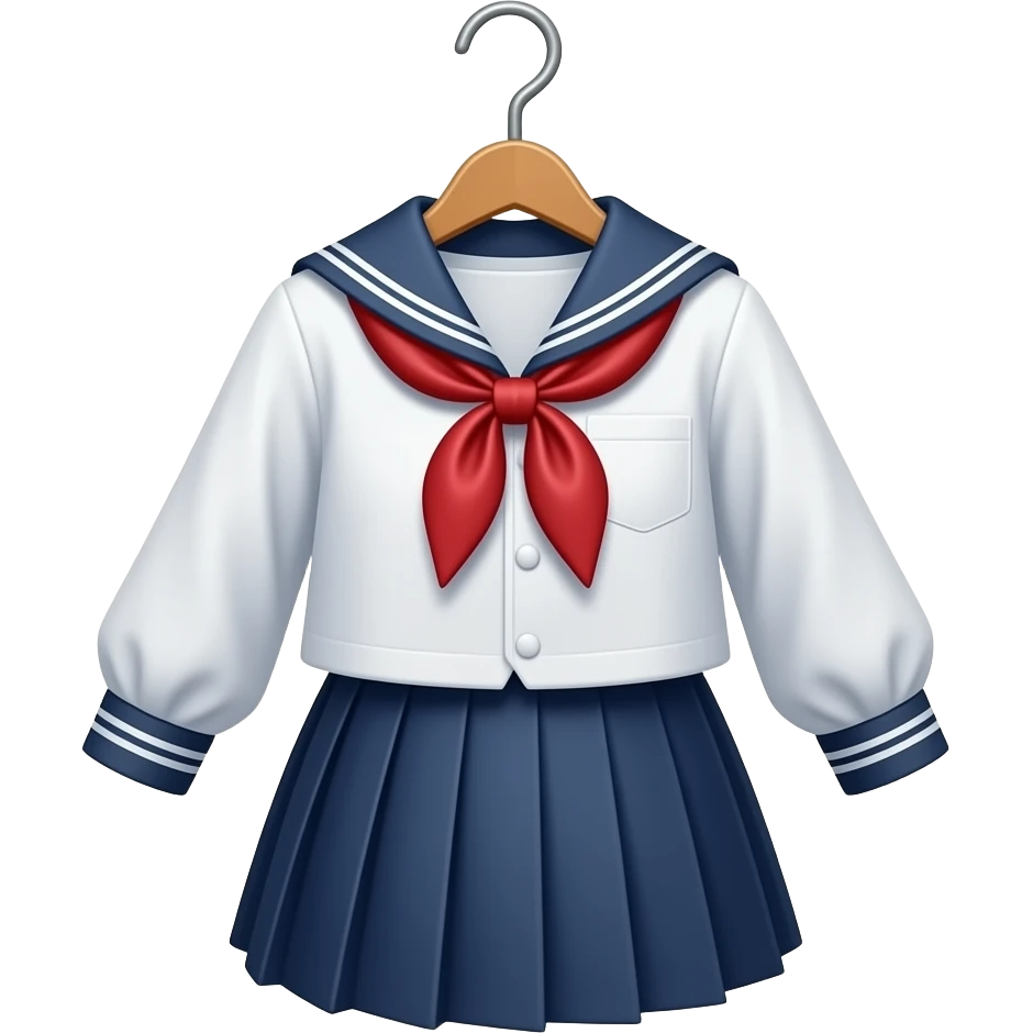 옷걸이에 여자 교복이 걸려있는 emoji