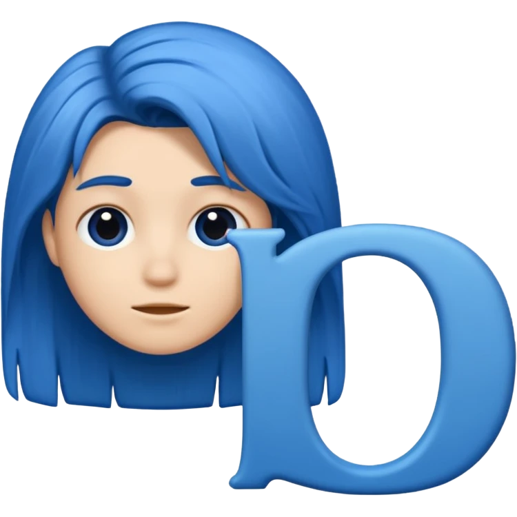 Letter o Blue With Hair With the letter H, which is greater, the same thing emoji