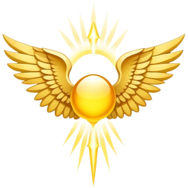 wings emblem holy light yellow emoji