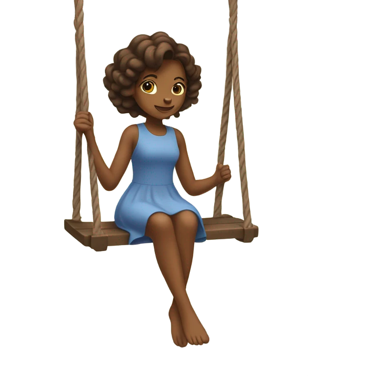 brown girl on swings emoji