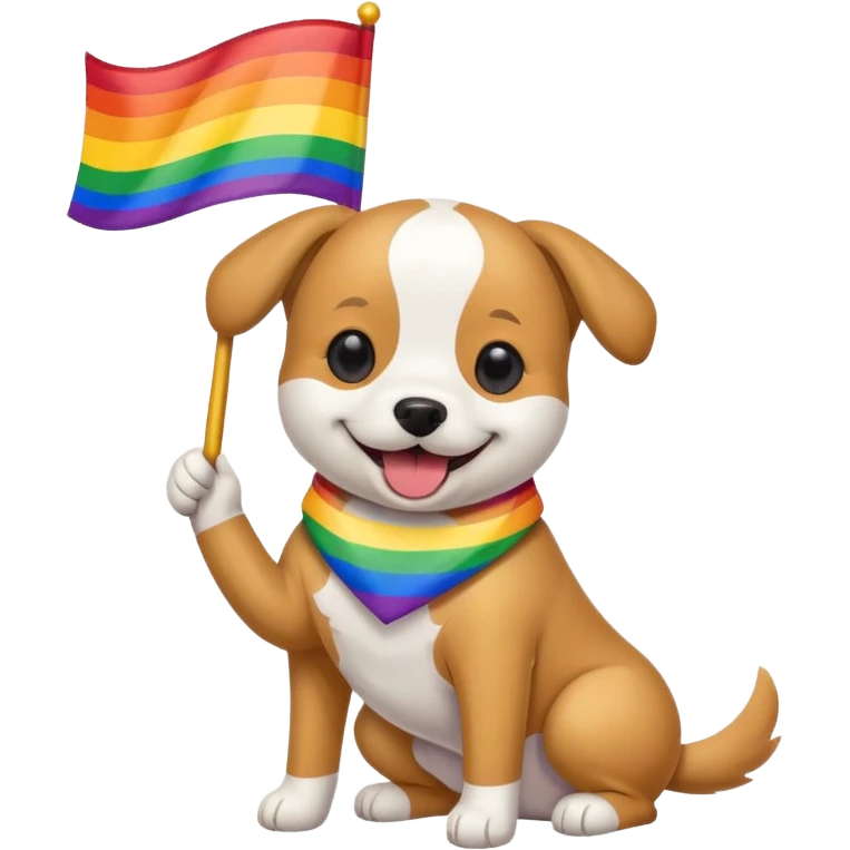 Dog with pride flags emoji