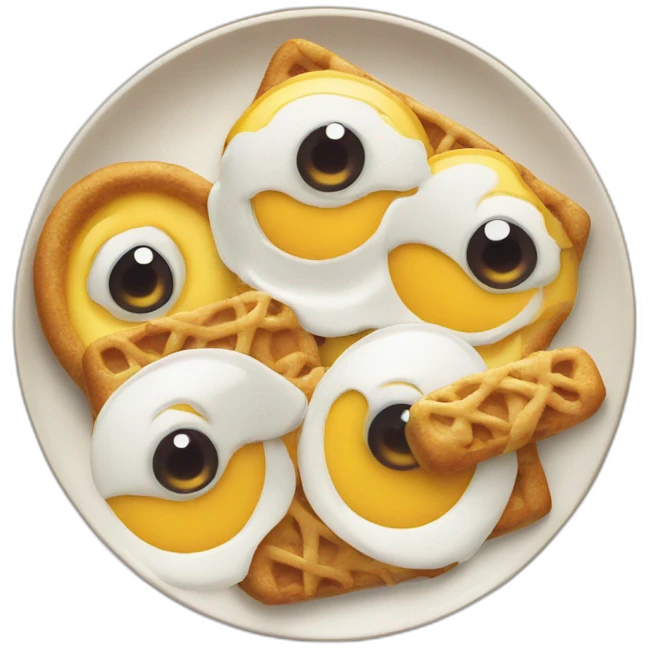 Emoji of eager eyes peering at a plate full of tasty treats emoji