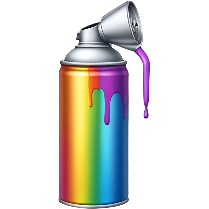 Colorful spray paint can with rainbow design for graffiti emoji