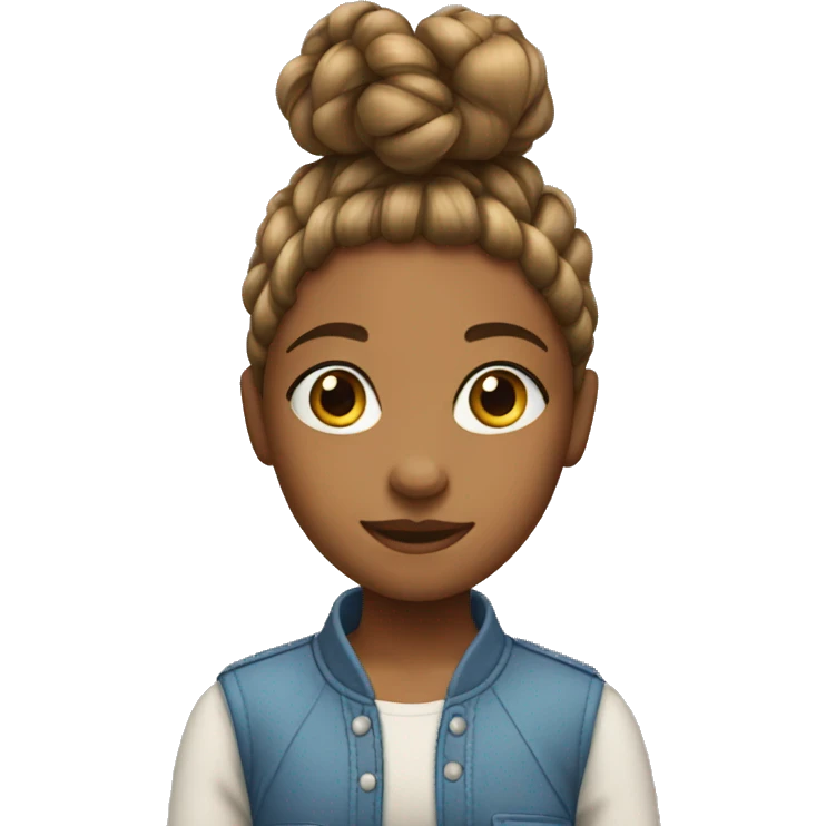 Girl with braided hair back emoji