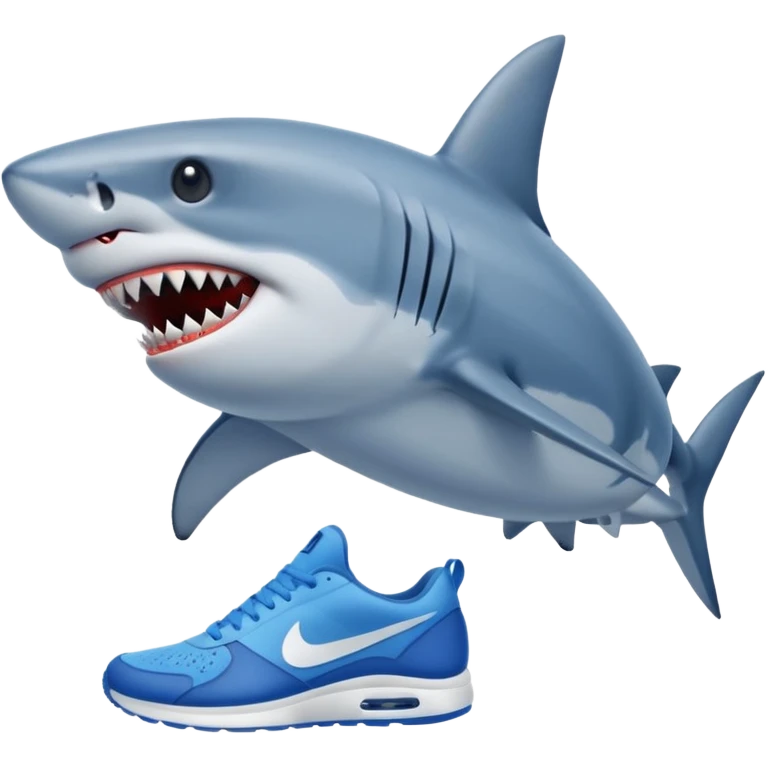 Shark with blue nikes  emoji