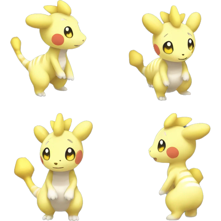 Ful body cute cool ampharos fakemon emoji