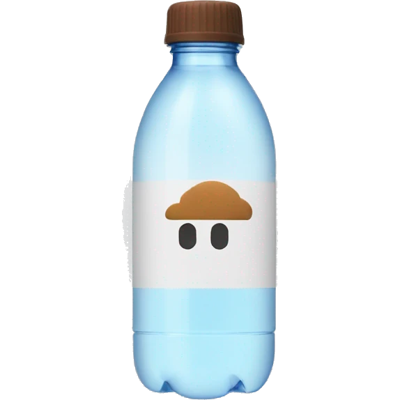 Grey water bottle, white Range in the miiddle, the logo in the miiddle is a drop of water,with Brown cap emoji  emoji