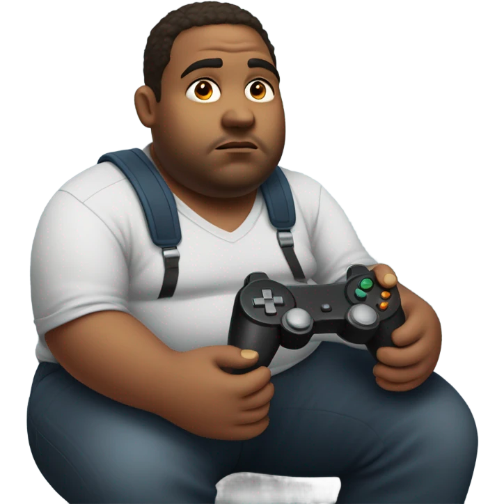 Fat guy playing a game emoji