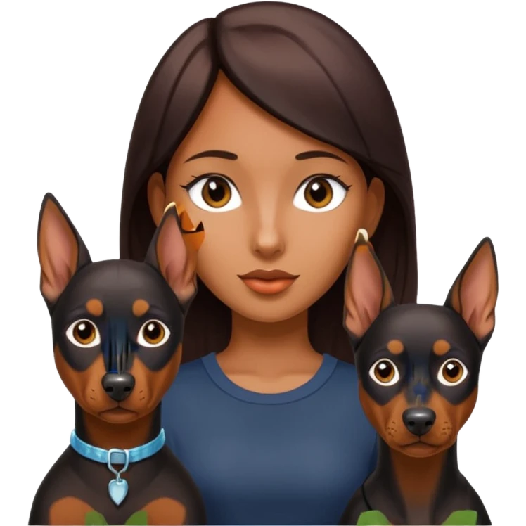Doberman with girl emoji