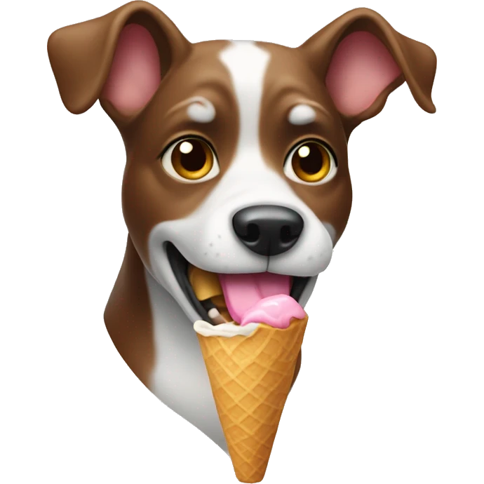Dog eating ice cream emoji