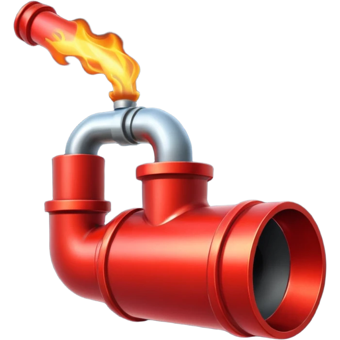 Red hot pipe emoji