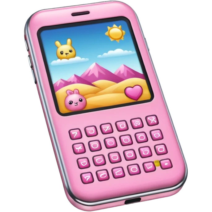 Tamagotchi ios app skeuomorphic, pink, details emoji