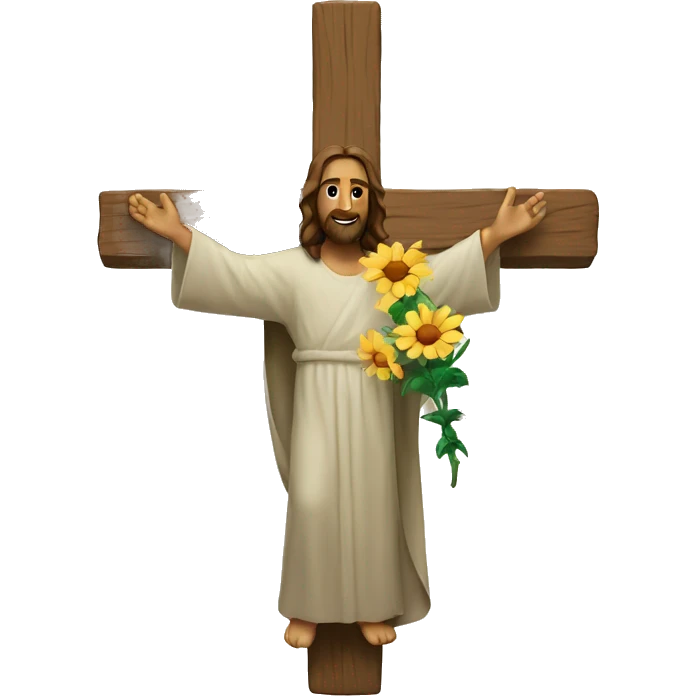christ with a flower emoji