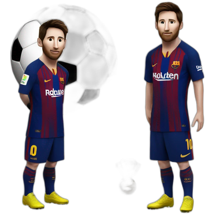 Messi avec un ballon d'or emoji