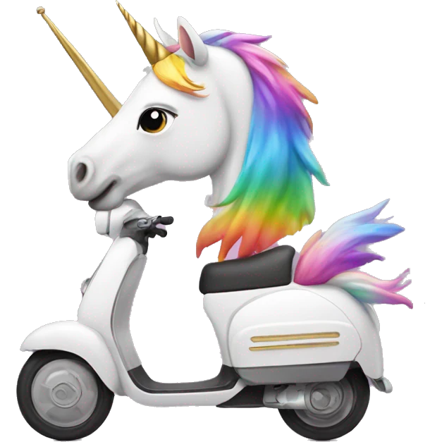 Unicorn riding a scooter emoji