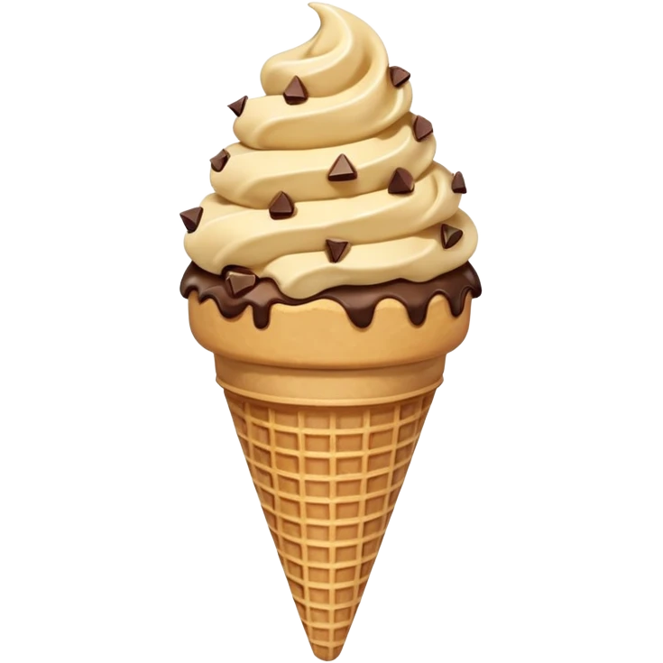 cookie dough ice cream cone  emoji