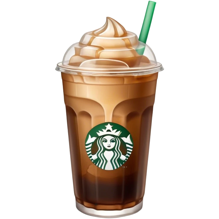 Starbuck ice coffee with ice cubes emoji
