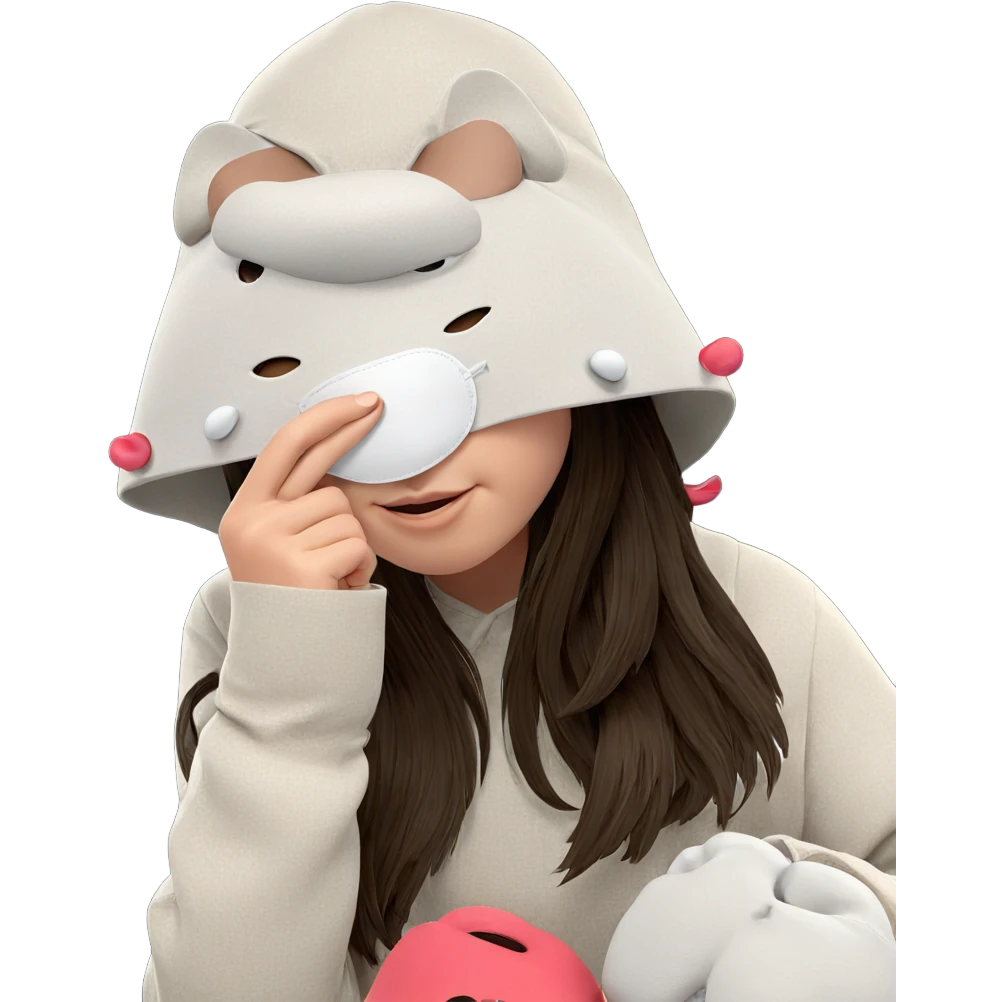 girl in hat with mask emoji