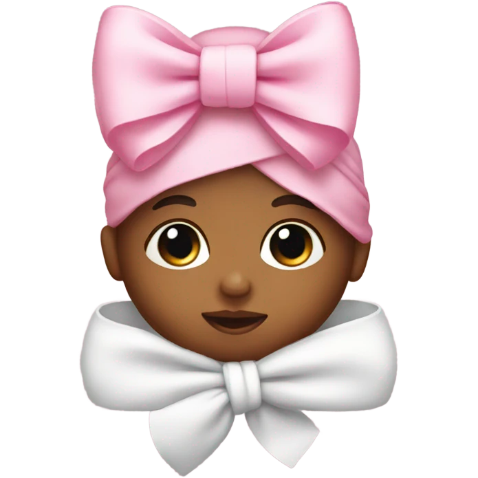 newborn with pink bow emoji