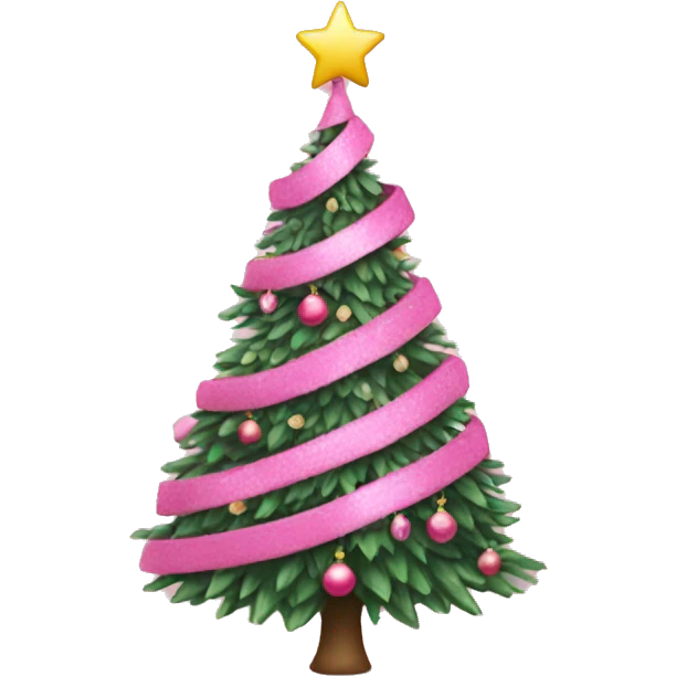 A pink Christmas tree emoji