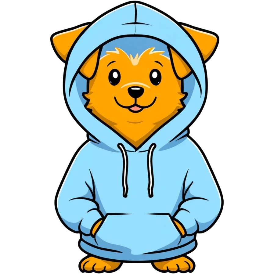 Yorkshire wearing hoodie emoji