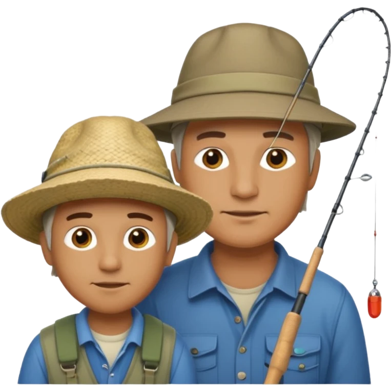 father and son fishing emoji