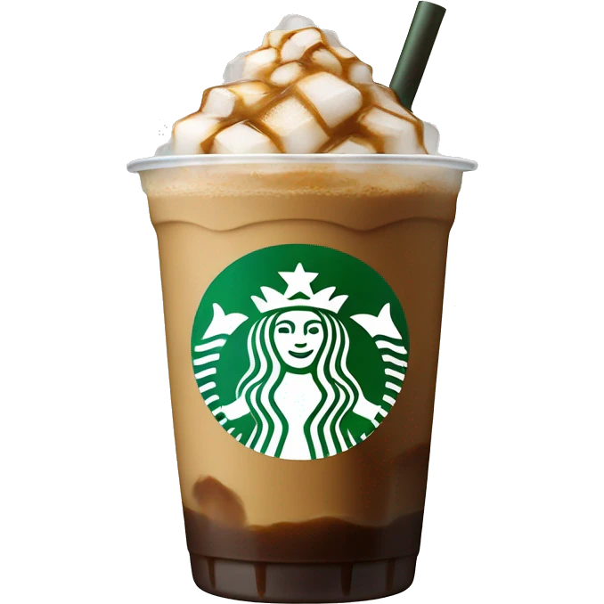 Starbuck ice coffee with ice cubes emoji