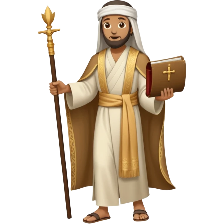 fullbody Pharisee, walking, holding a scroll, traditional attire emoji