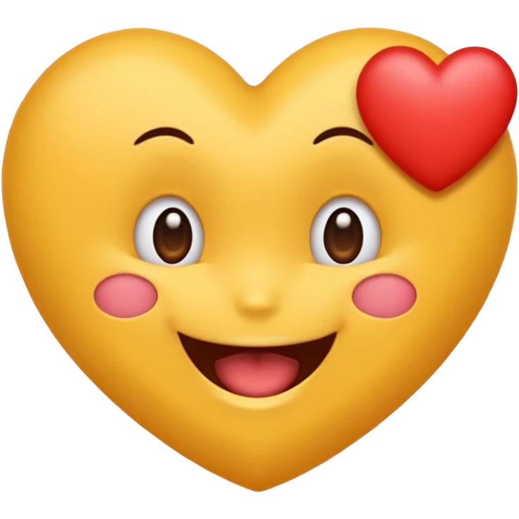 emoji tirant la langue avec un petit cœur minimaliste placé discrètement sur la joue emoji