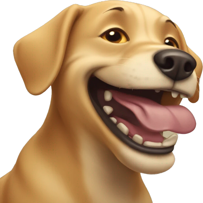 Dog laughing emoji