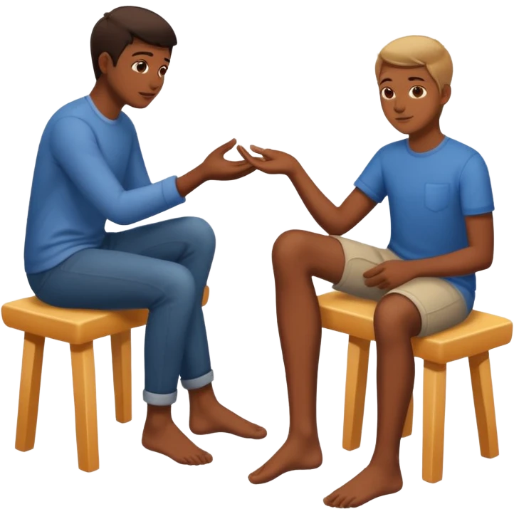 Check  main droite avec une autre personne et Check du pied  emoji