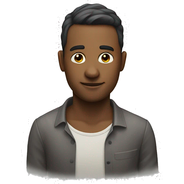 Man Left hand on his chest , head tilted a bit down emoji
