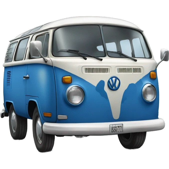 A classically painted 1977 blue vw bus emoji