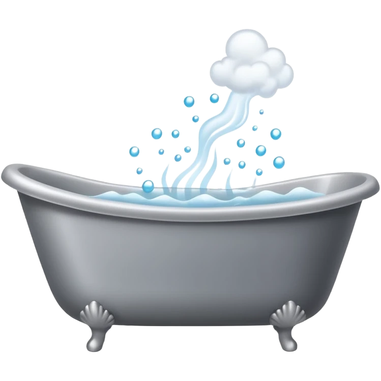 Bathtub with leaves for bubbles and smoke  emoji