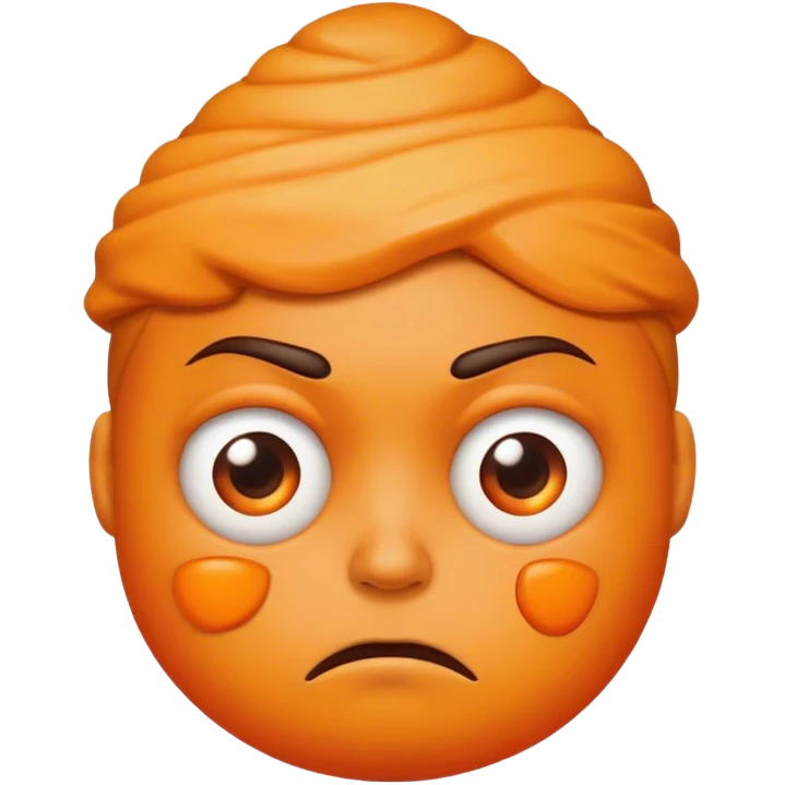 Big, ugly scowling  💩 looking like Donald orange poop emoji Trump emoji