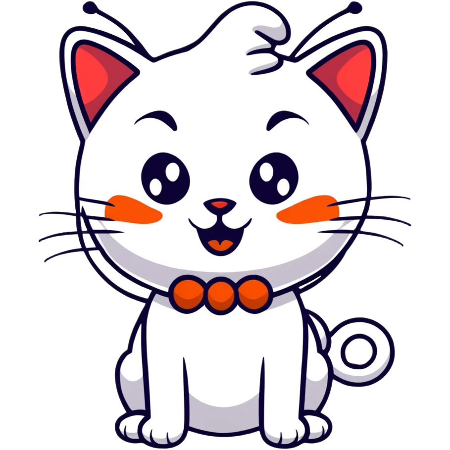 Black cat wearing clown face emoji