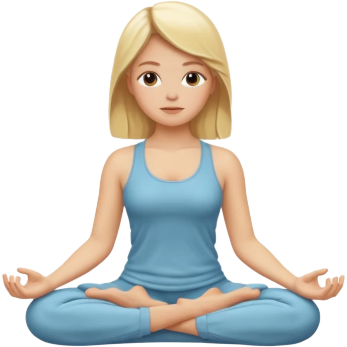 blonde white girl baddie emoji meditating, apple style emoji
