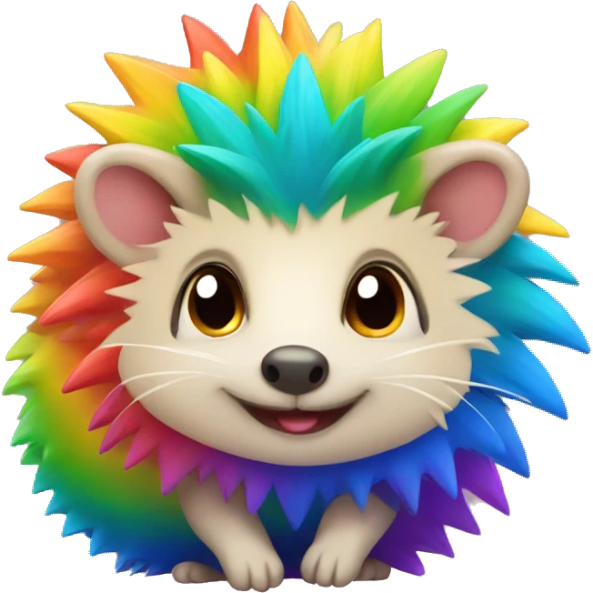 "Cute Rainbow Hedgehog" emoji