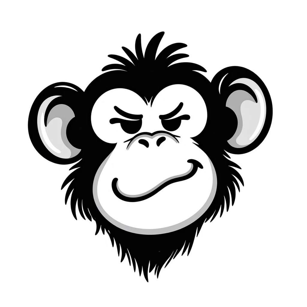 monkey with a side smirk, similar to the smirking cat emoji emoji